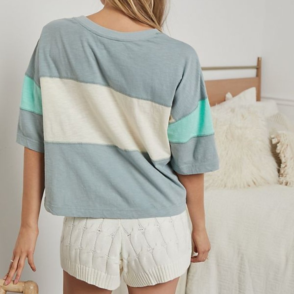 ANTHROPOLOGIE Saturday/Sunday Color Block T-Shirt